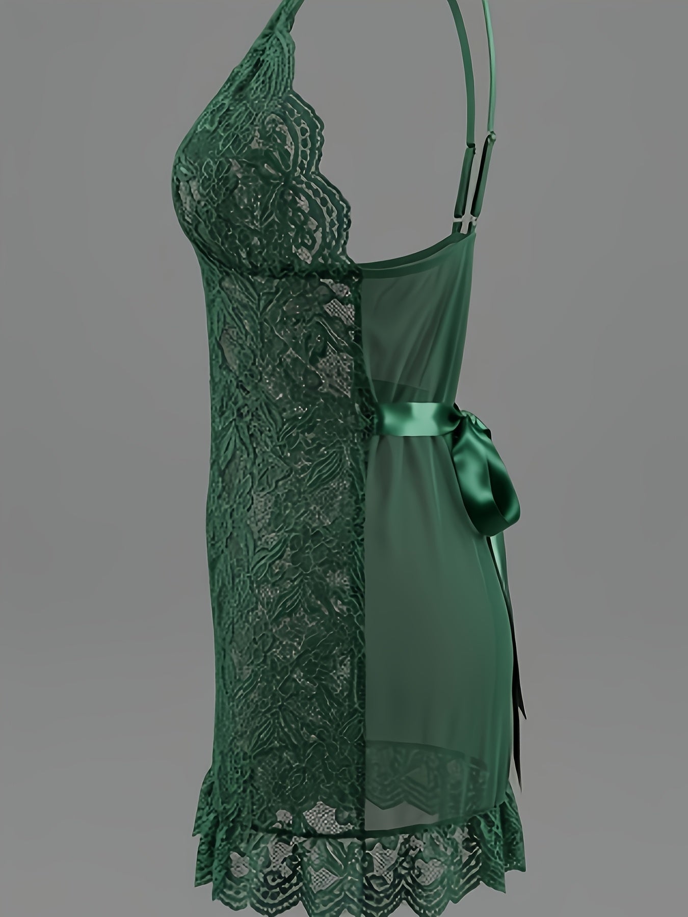Sexy Lace Trim Polyester Sling Nightdress for Women