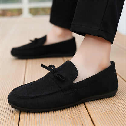 Men's Solid Color Loafer Shoes, Slip On Low Top Casual Shoes For Outdoor Street Walking Camping Activities