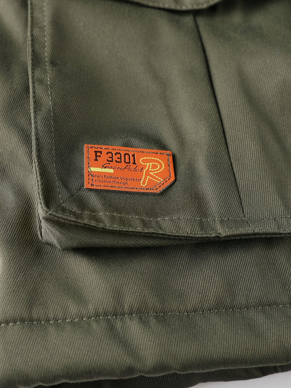 Men'S Winter Fleece-Lined Military-Style Jacket - Thickened Zip-Up Coat with Large Pockets, Olive Green Casual Winter Coat for Outdoor Activities, Winter Coats, Durable Fabric Coat