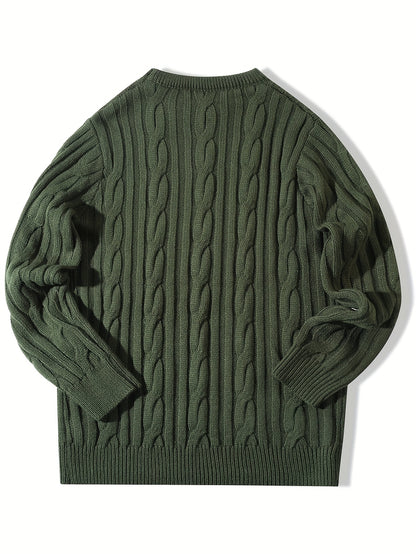 Նոր աշուն-ձմեռ տղամարդկանց համար նախատեսված ամենօրյա, միագույն, կլոր վզնոցով տրիկոտաժե վերնաշապիկ