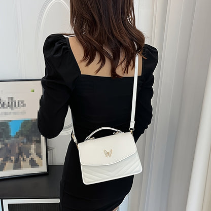 New Fashionable Minimalist Shoulder Bag Trendy Versatile Women'S Handbag Unique Crossbody Bag High-End Chic Tote Pure Diamond Solid Color Bag Fashionable Small Square Bag