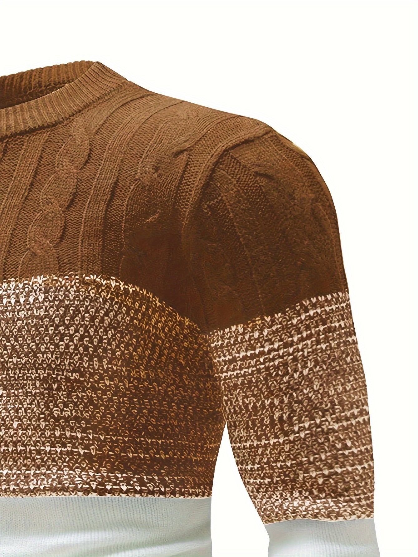 Men's Color Block Patchwork Round Neck Casual Fabric Pullover