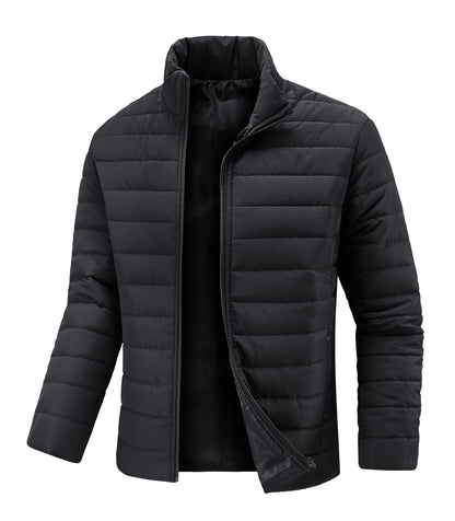 Men's Winter Stylish Padded Coat, Slim Fit Stand Collar Warm Jacket, Men's Plus Size -padded Padded Jacket - ayq