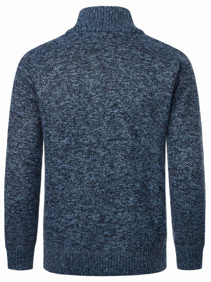 1pc Men'S Casual Style Knit Cardigan - 100% Polyester, Solid Color, Long Sleeve, Regular Fit, Stand Collar, Zip-Up, Umbrella Hem, Non-Stretch Fabric - Fashionable All-Match Pullover for Autumn/Winter