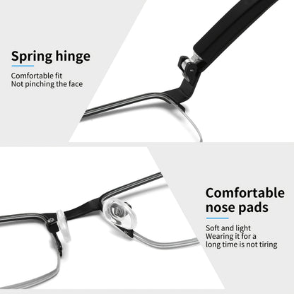 Unisex Semi-Rimless Photochromic Clear Lens Glasses, Stainless Steel
