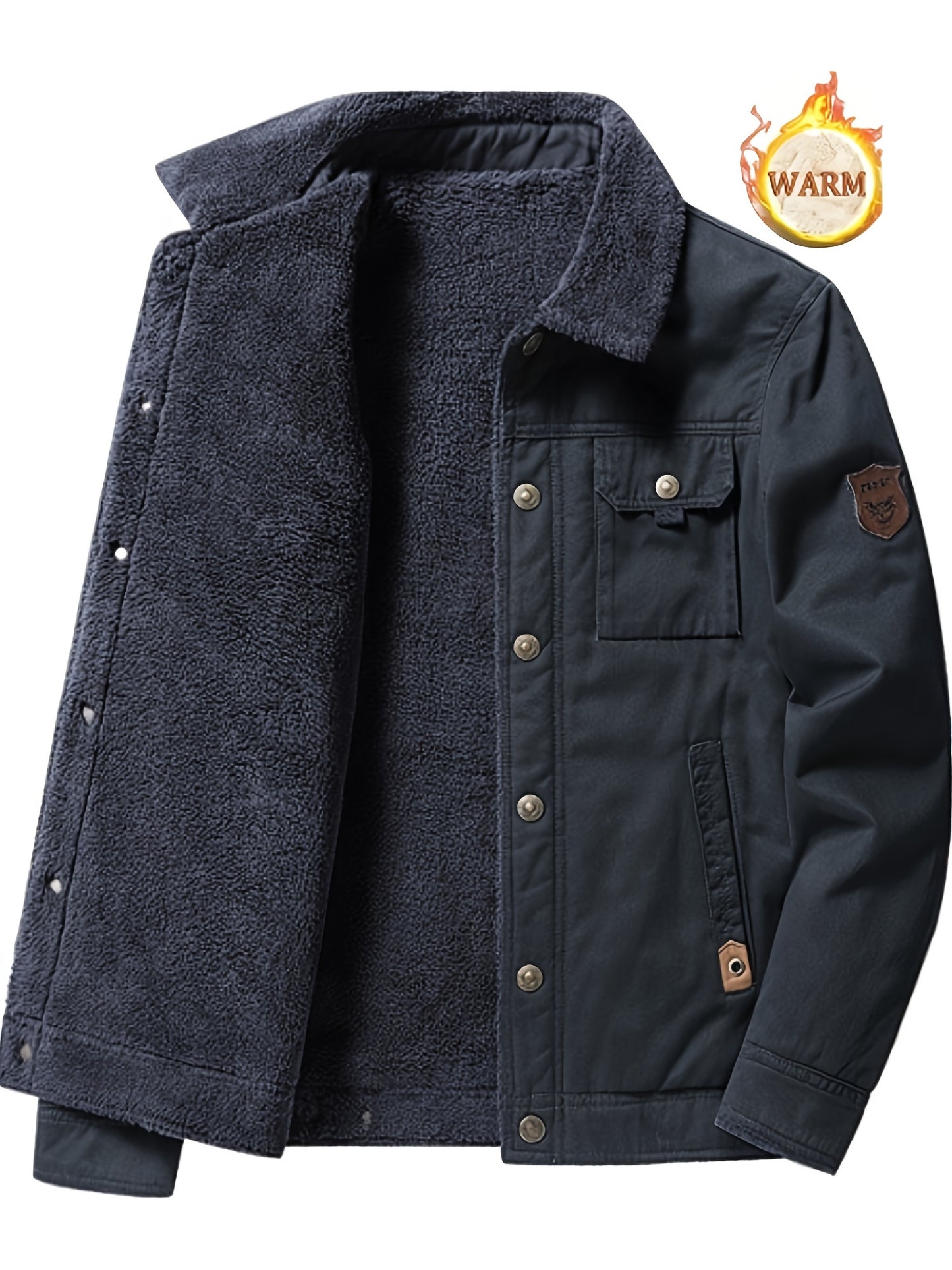 Տղամարդկանց բարձրակարգ, նորաձև, առօրյա, բազմակողմանի, բրդյա ծածկույթով, հաստ, քամուց պաշտպանող, տաք, գլխարկով ձմեռային բաճկոն