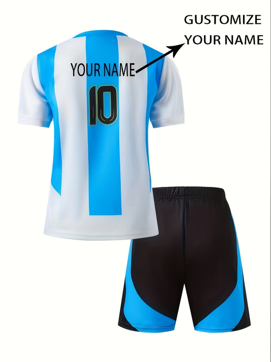 Personalized Boys' Football Jersey Set with Breathable Mesh - ayq