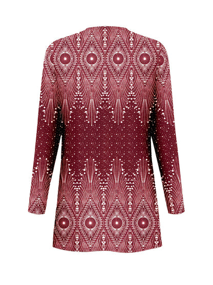 Elegant Women's 3-Piece Ethnic Set with Printed Blazer & Pants