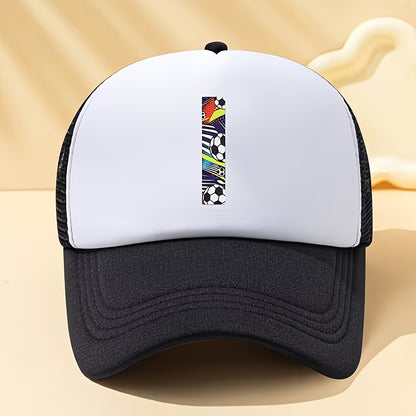 Boys' Breathable Soccer Alphabet Mesh Baseball Cap - Summer Style