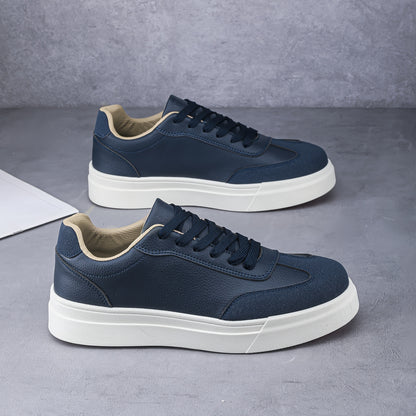 Men's Casual Low-Top Sneakers PU Upper Flat Sole Vintage Style