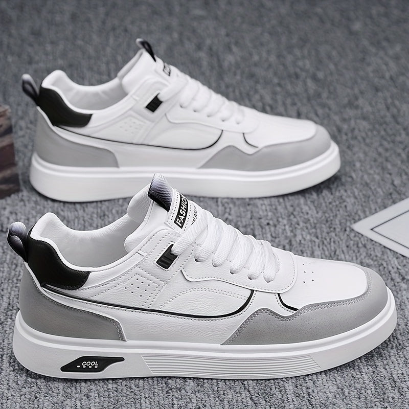 Men'S Casual Athletic Sneakers - Lightweight, Breathable, Fashion-Forward Skate Shoes with Faux Cover and PVC Sole for Outdoor Activities, Hiking, and Everyday Wear, Low-Top Design, Lace-Up Closure, Allseason Shoes | Versatil