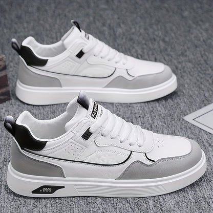 Men'S Casual Athletic Sneakers - Lightweight, Breathable, Fashion-Forward Skate Shoes with Faux Cover and PVC Sole for Outdoor Activities, Hiking, and Everyday Wear, Low-Top Design, Lace-Up Closure, Allseason Shoes | Versatil