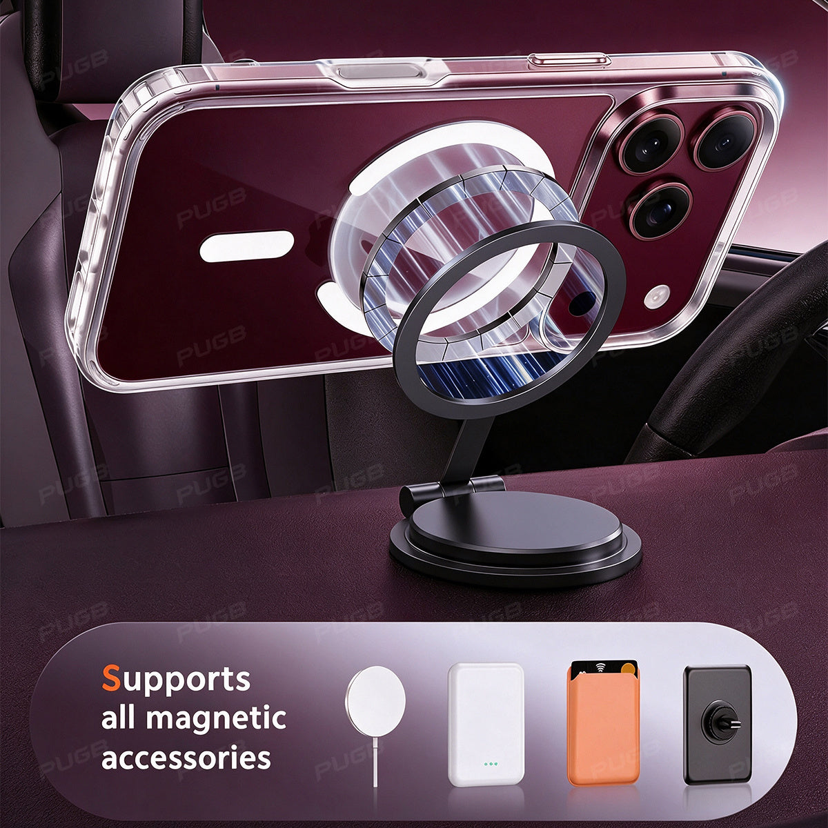 Transparent Magnetic Wireless Charging Phone Case for iPhone 13-18 Pro