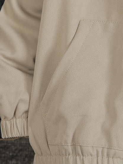 2pcs Set: a Set of Young Boys' Autumn And Winter Fleece Long-Sleeved Trousers Suit, for Outdoor