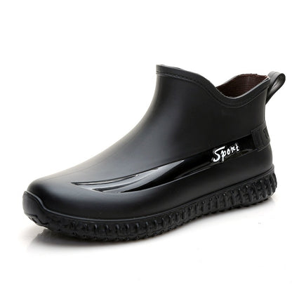 Men's Casual Short PU Rain Boots for All-Season Comfort