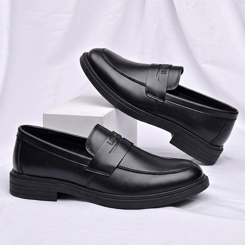 Men's British Retro PU Flat Shoes Slip-On Business Style