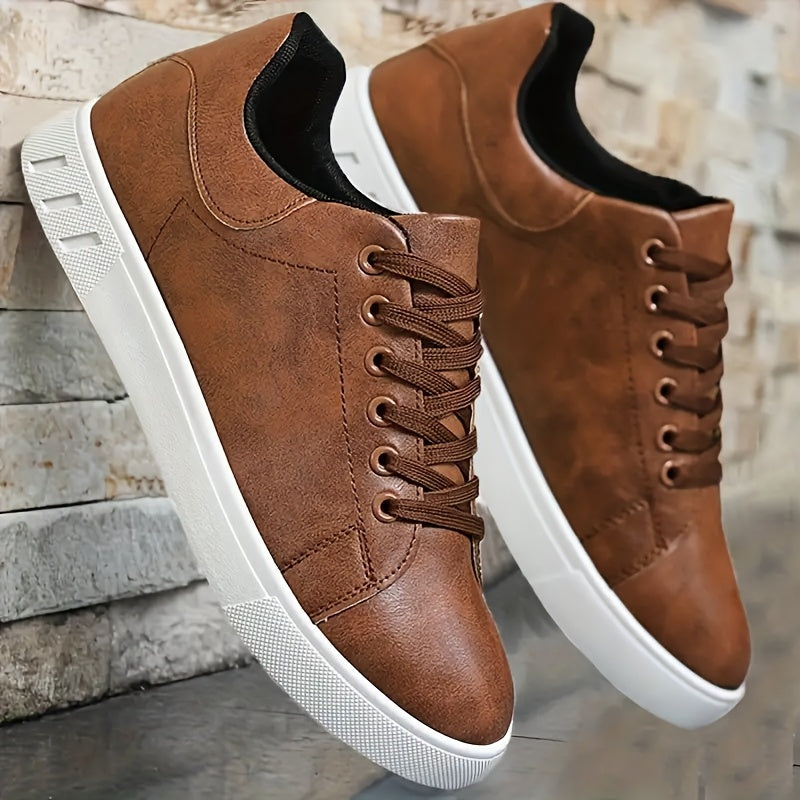 Men's Casual Sneakers - Slip-Resistant, Durable & Comfortable Lace-Up Skate Shoes, Suitable for Every Season - ayq