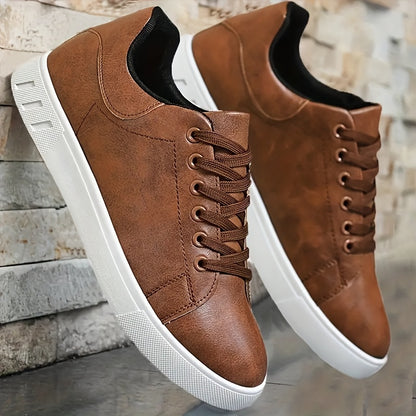 Men's Casual Sneakers - Slip-Resistant, Durable & Comfortable Lace-Up Skate Shoes, Suitable for Every Season - ayq