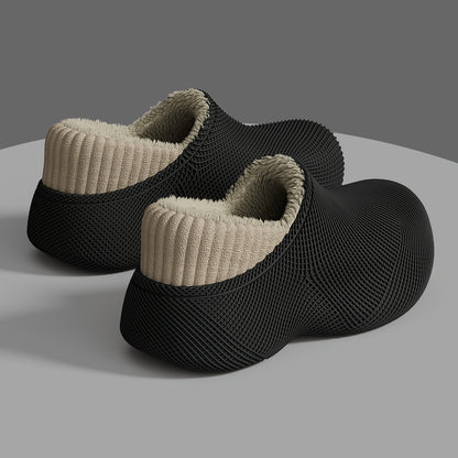 Men's Casual Slip-On EVA Slippers with Fleece Lining for Fall Winter