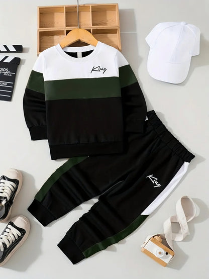 Boys Casual 2-Piece Polyester Suit Spring & Fall Outfit - ayq