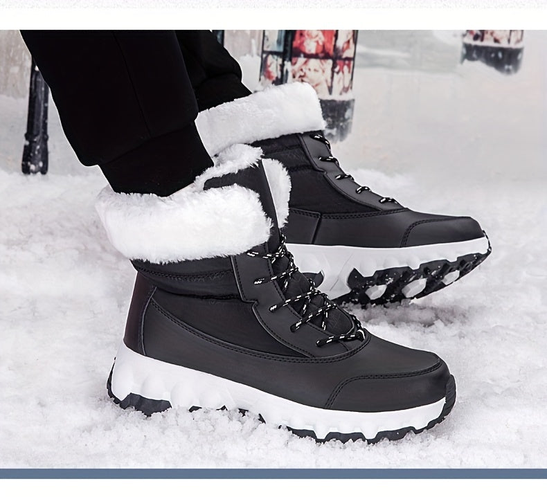 Winter velvet warm Men's and Women's shoes, thick snow boots, outdoor anti slip large size high top shoes