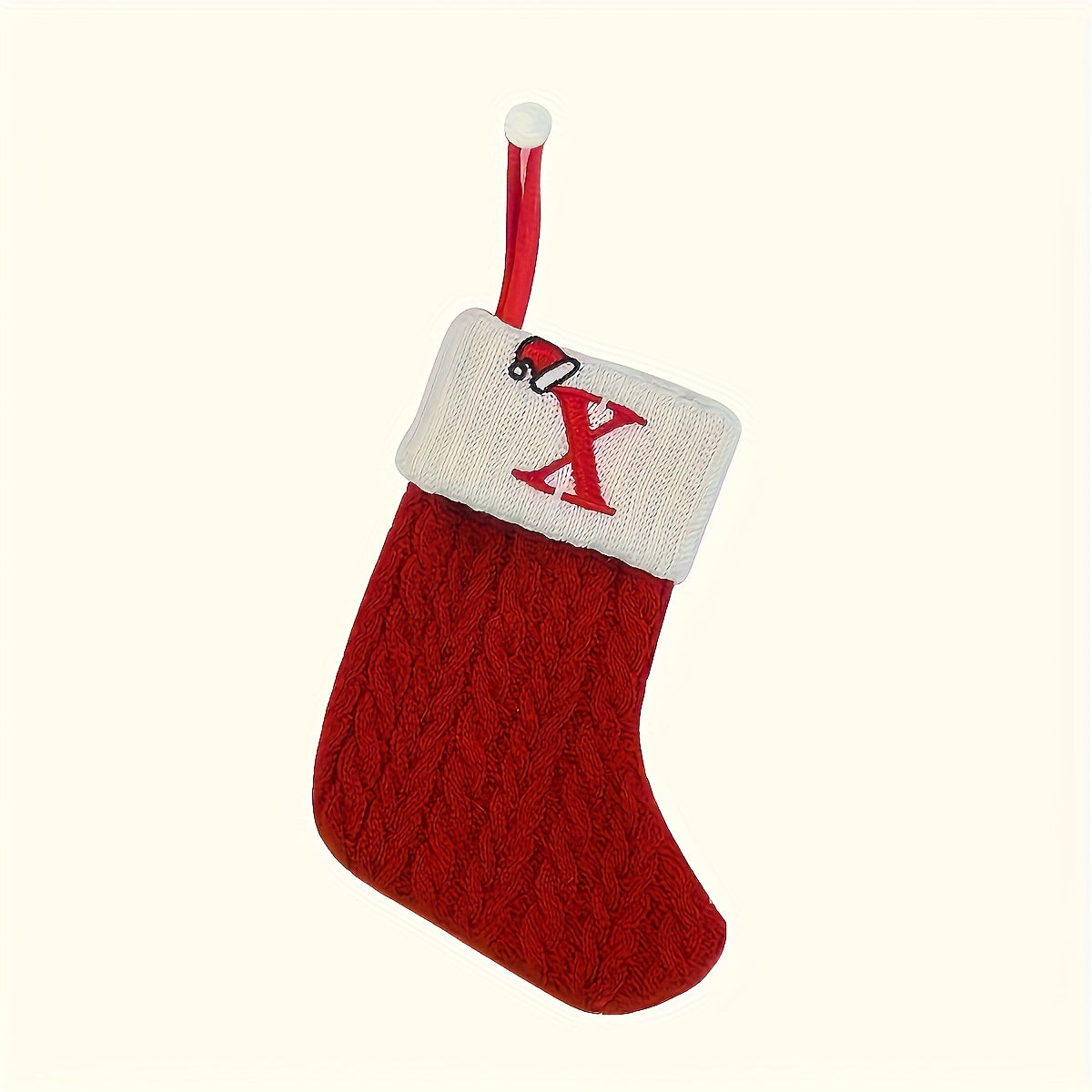 Knitted letter Christmas stockings, Christmas stockings, small Christmas English letter hanging stockings, Christmas stockings, double-sided fireplace hanging stockings, suitable for Christmas party decorations, New Year part