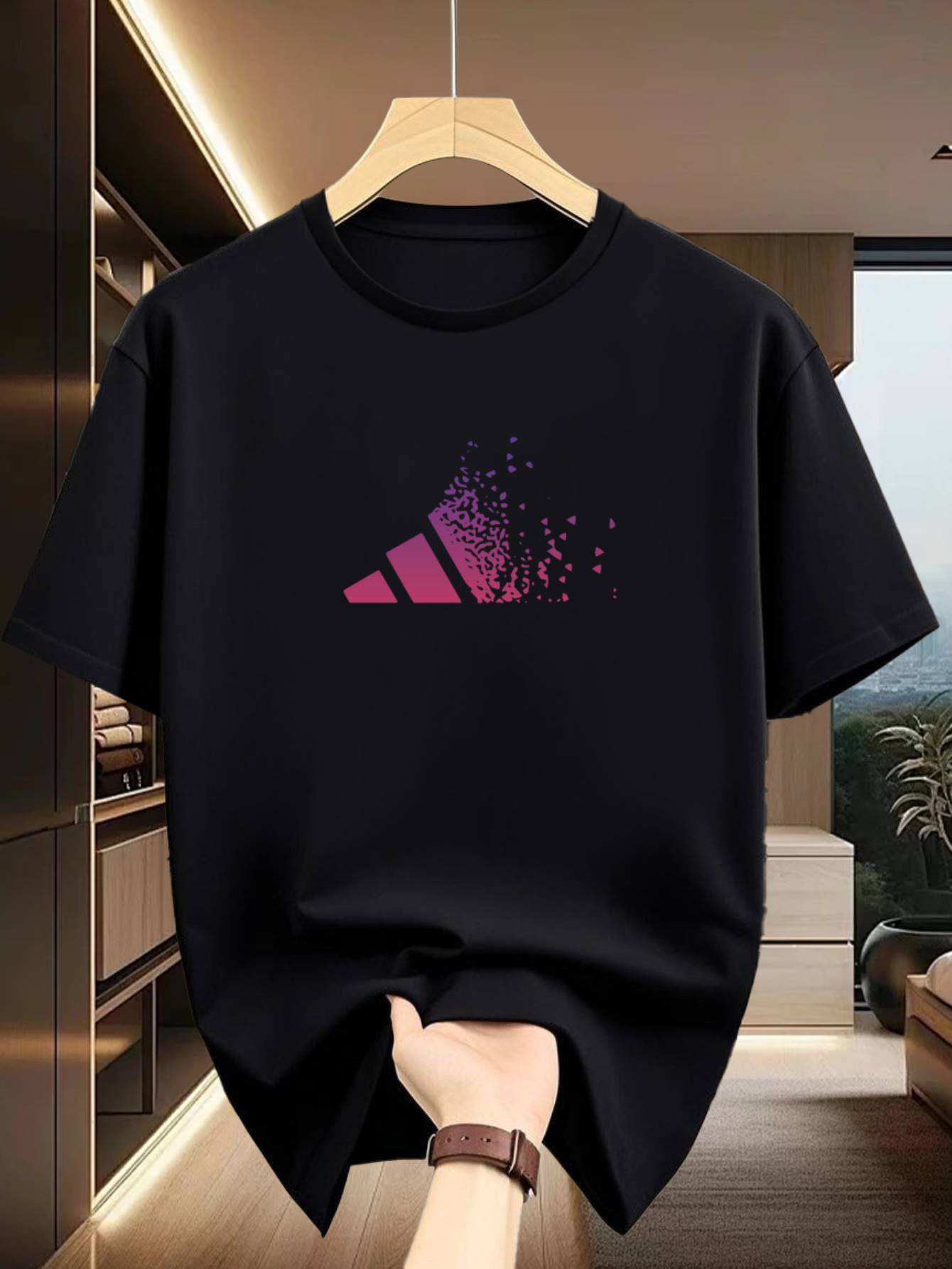 Men's Casual Crew Neck T-Shirt with Breathable Mesh