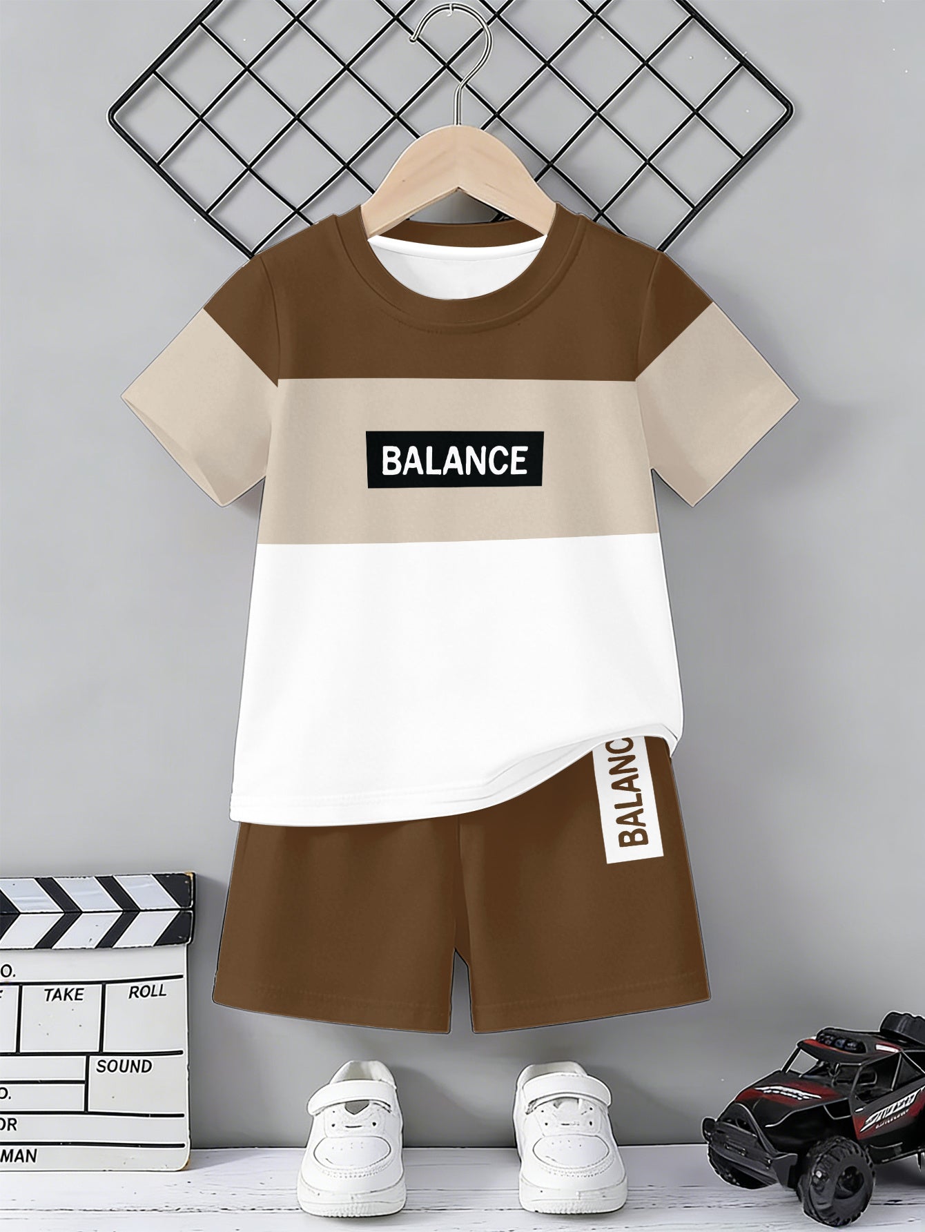 Boys' Casual Short Sleeve T-Shirt & Shorts Set for Summer