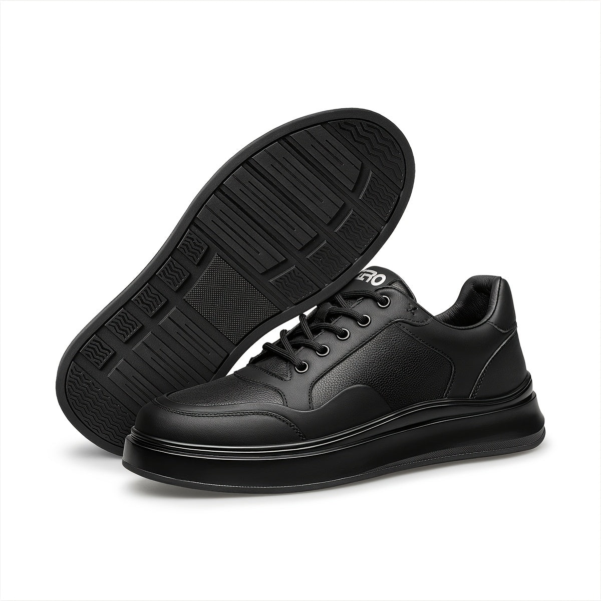 Men's Genuine Leather Casual Platform Sneakers - Breathable Spring Sho