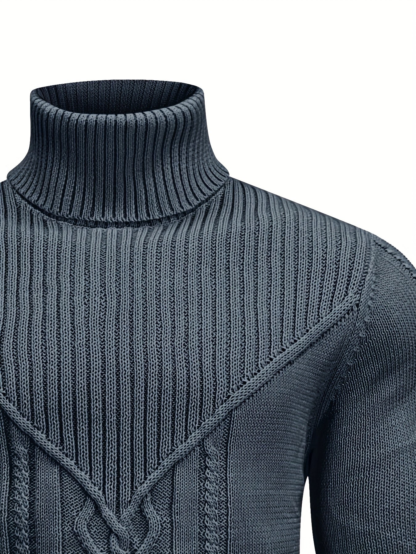 Men'S Casual Winter High Neck Turtleneck Sweater | Black Solid Color, Medium Stretch Fabric, Regular Fit, Hand Wash Only, Sleek Knitwear, Long Sleeve, Rib-Knit Detail