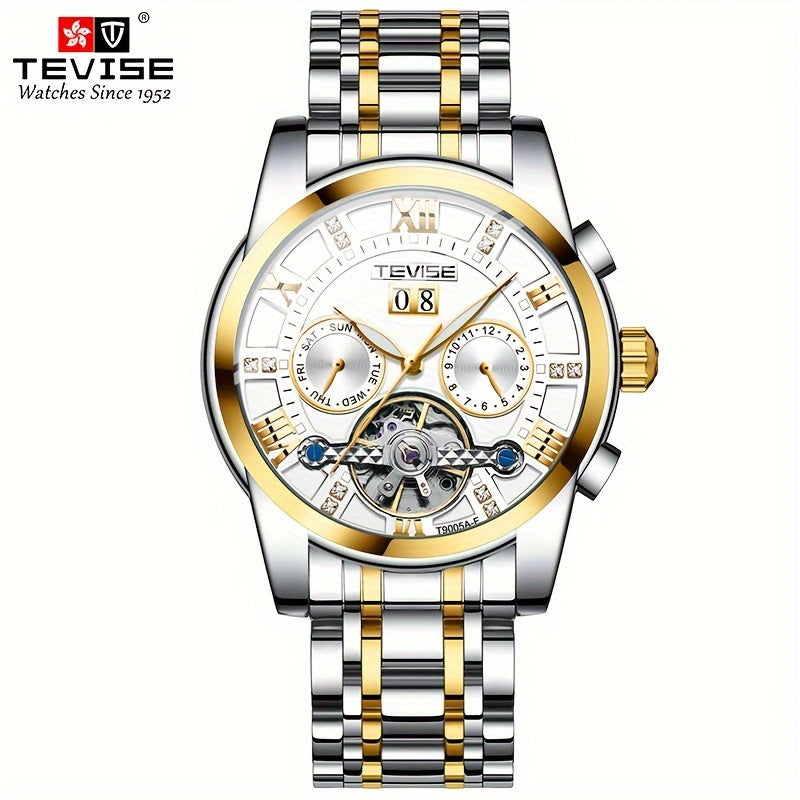 TEVISE Luxury Mechanical Hollow Out Business Wristwatch