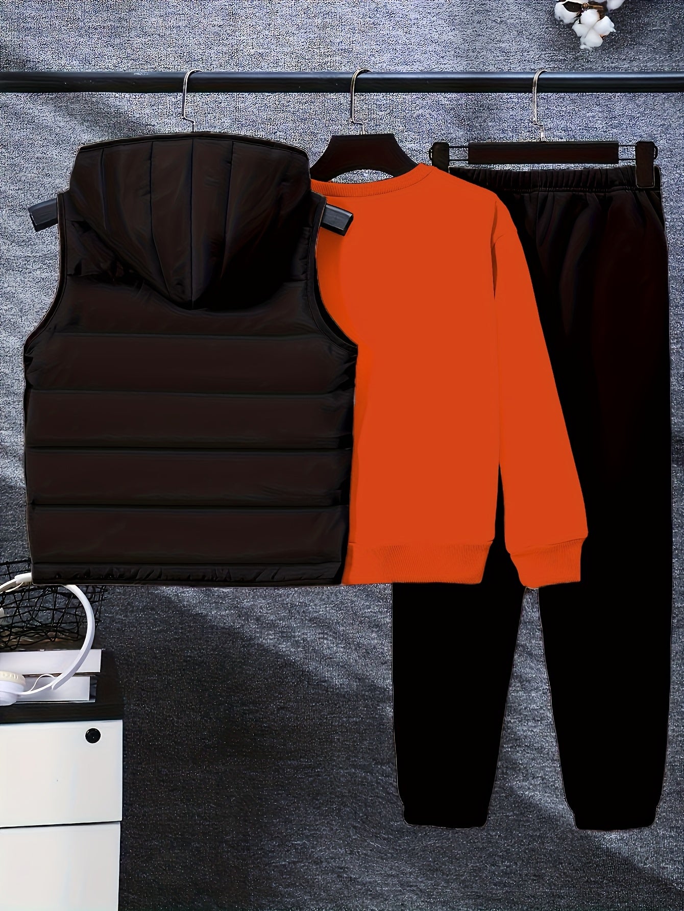 3pcs Boys' Winter Warm Uniform Set - NY Logo Lettered Jacket, Sweatshirt & Pants with Numbered Parch-Like Strips (8-12 Years) | Machine Washable 3pcs Outfit for, & Cold Weather | Non-Stretch Layered Clothing, Perfect for Outd