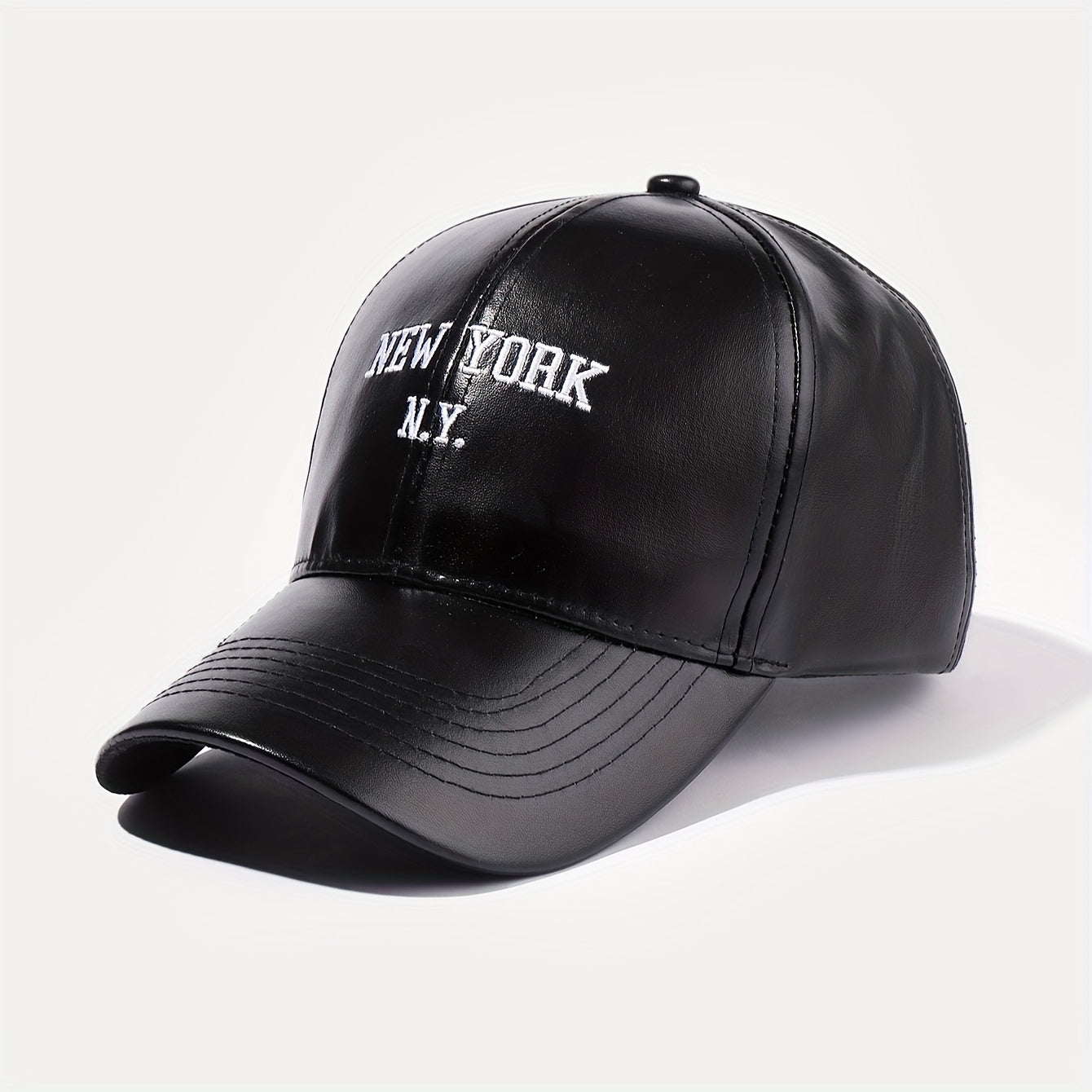 Unisex PU Leather Baseball Cap Adjustable Breathable Style