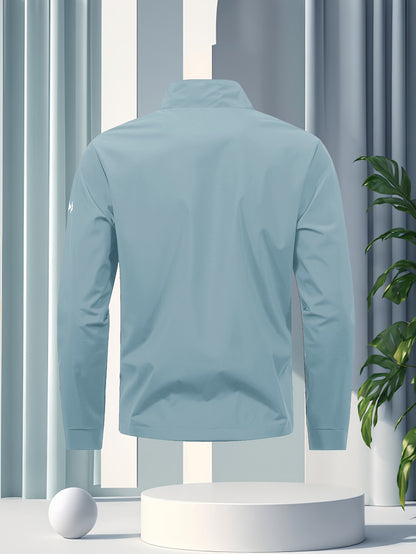 Unisex Casual Sport Bomber Jacket with Stand Collar for Spring-Fall