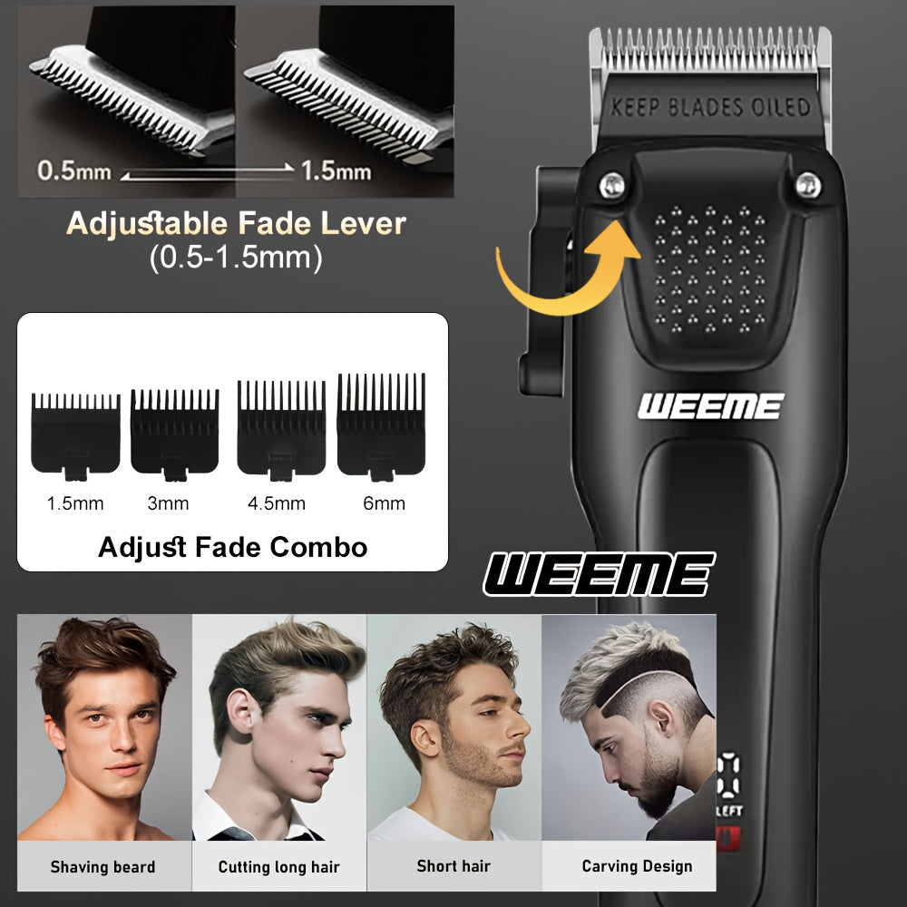 WEEME 2pcs/3pcs Grooming Kit Electric Hair Clipper + Beard Trimmer + Shaver + Nose Hair Trimmer, USB Rechargeable with LCD Display | Perfect Gift for Dad, Husband, Boyfriend (Father's Day/Birthday)