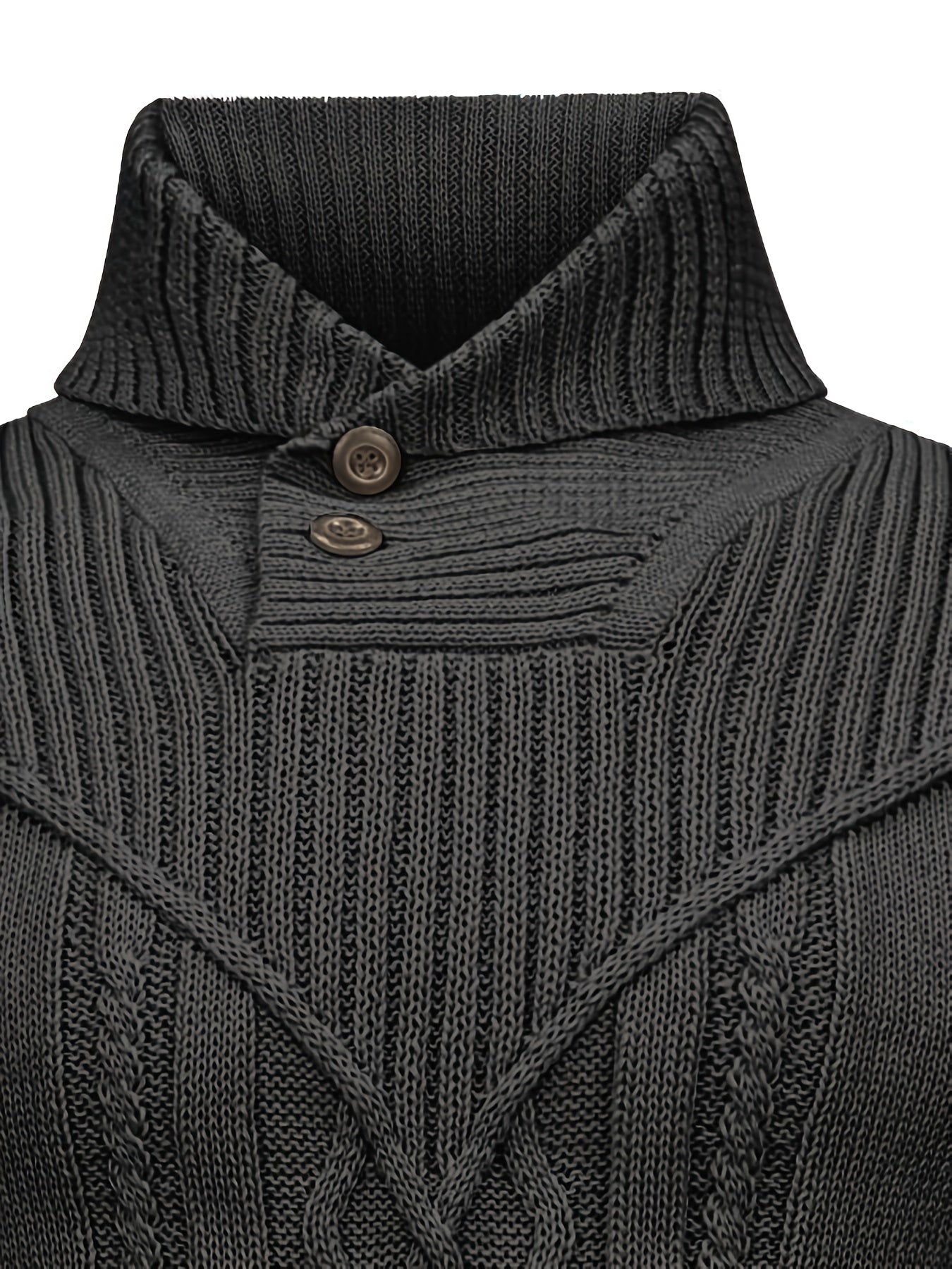 Տղամարդու բարձր օձիքով տաք տրիկոտաժե սվիտեր - ձգվող նորաձև ժապավենավոր սվիտեր, էլեգանտ ջենտլմենական կարդիգան