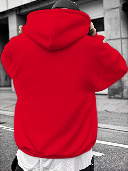 Men'S Fashion Trendy Hooded Sweatshirt | Casual Style, Regular Fit, Winter Season, Print Pattern, Slight Stretch Fabric