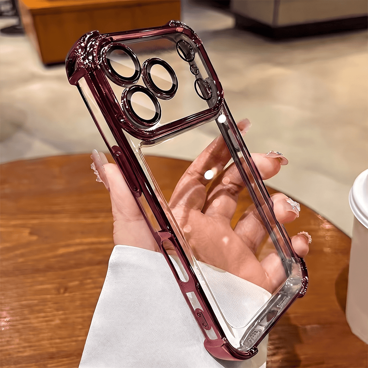 Luxury Shockproof Transparent Phone Case with Wireless Charging