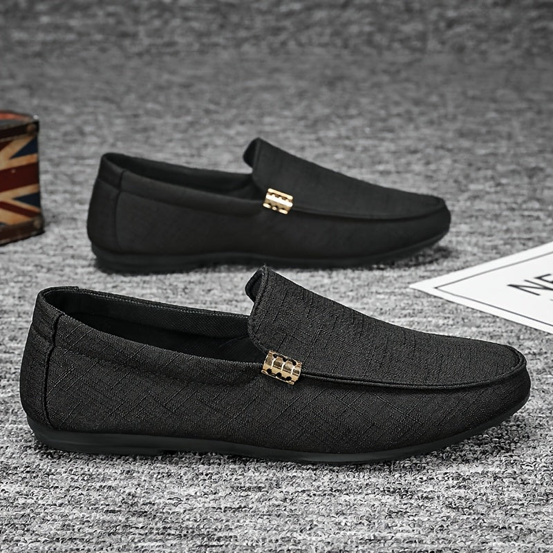 Men'S Stylish And Versatile Loafers, Suitable for Outdoor Streets And Casual Business Wear - British Style, Black, Slip-On, Perfect for Spring And Summer Business And Casual Outfits - ayq