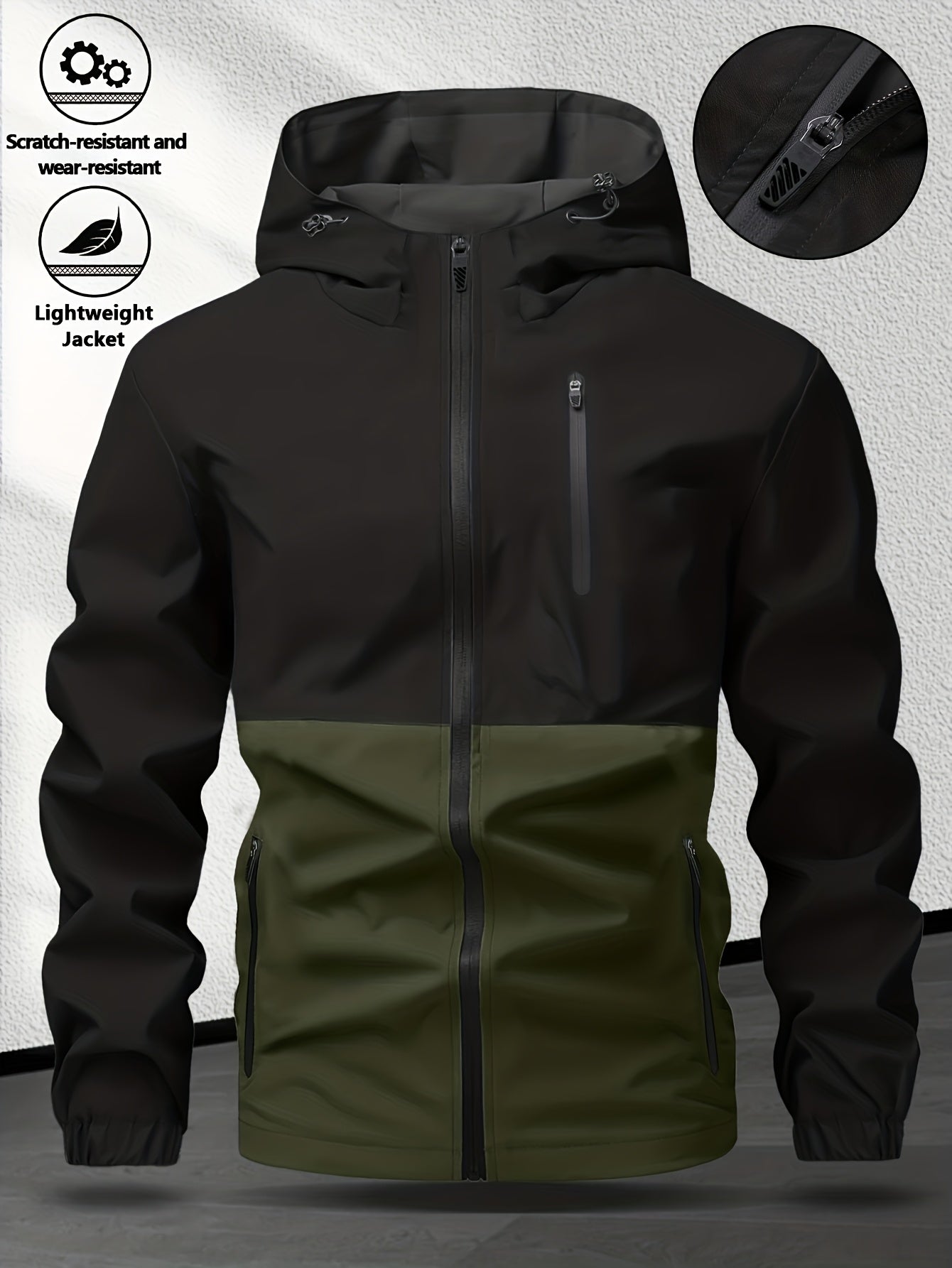 Men's Casual Hooded Softshell Sports Windbreaker Jacket