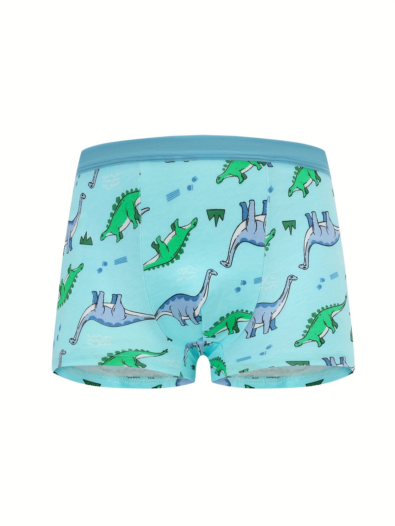 [4 հատ Cute Dinosaur Print Boys' Boxer Briefs] 4-Pack Cute Dinosaur Print Բամբակյա Բռնցքամարտիկ Տղաների համար, Փափուկ տրիկոտաժե ներքնազգեստ միջին առաձգականությամբ, սովորական պիտանի - Տղաների բամբակյա ներքնաշորեր