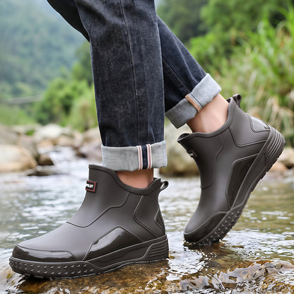 Unisex Gray Ankle Rain Boots | Lightweight All-Season Comfort