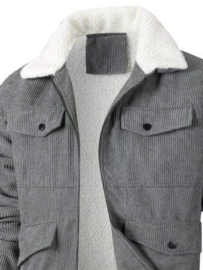 Տղամարդու ամուր ջերմային բաճկոն - քամուց պաշտպանող և բարձրորակ ձմեռային վերարկու՝ կայծակաճարմանդով, բազմագրպան դիզայնով, չձգվող գործվածքով - ցուրտ եղանակի վերնազգեստ ամենօրյա օգտագործման համար, հաստ, քամուց պաշտպանող բաճկոն, առօրյա վերնազգեստ, դիմացկուն