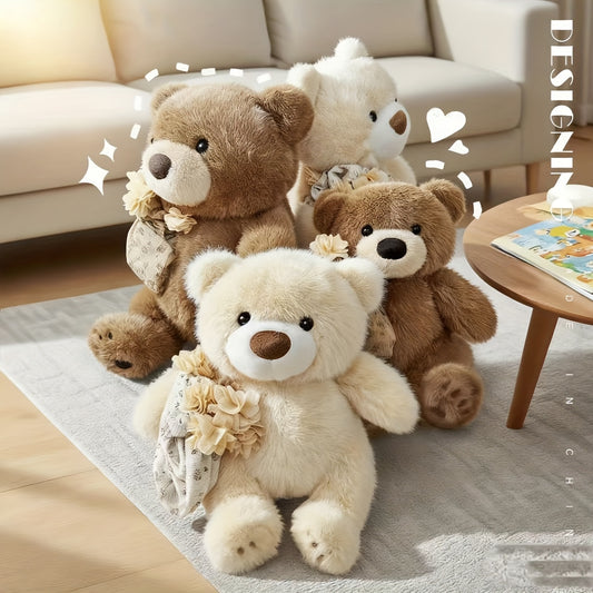 Ծաղիկ պահող արջուկ, տաք սեղանի զարդարանք, գործնական սեղանի ուղեկից տիկնիկ, տոնական նվեր