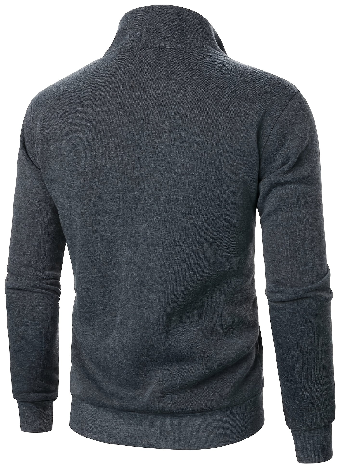 Men'S Heavyweight Thermal Zip-Up Jacket - Full-Zip Front Closure, Stand Collar Long Sleeve Coat for Winter, Gym, Outdoor Activities - Cold Weather Outerwear in Black - Easy-Care Polyester Construction, Winter Jacket, Gym Wear