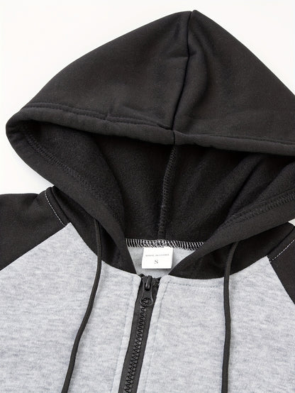 Տղամարդու գունավոր բլոկներով գլխարկով բաճկոն սպորտի և բացօթյա սպորտի համար, նորաձև հանգստի համար