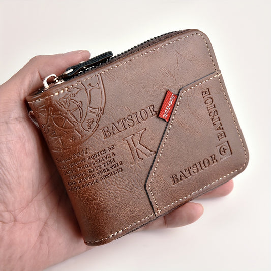 1pc Men's Business Wallet, Retro Letter Embossed Credit Card Holder, Gift For Men