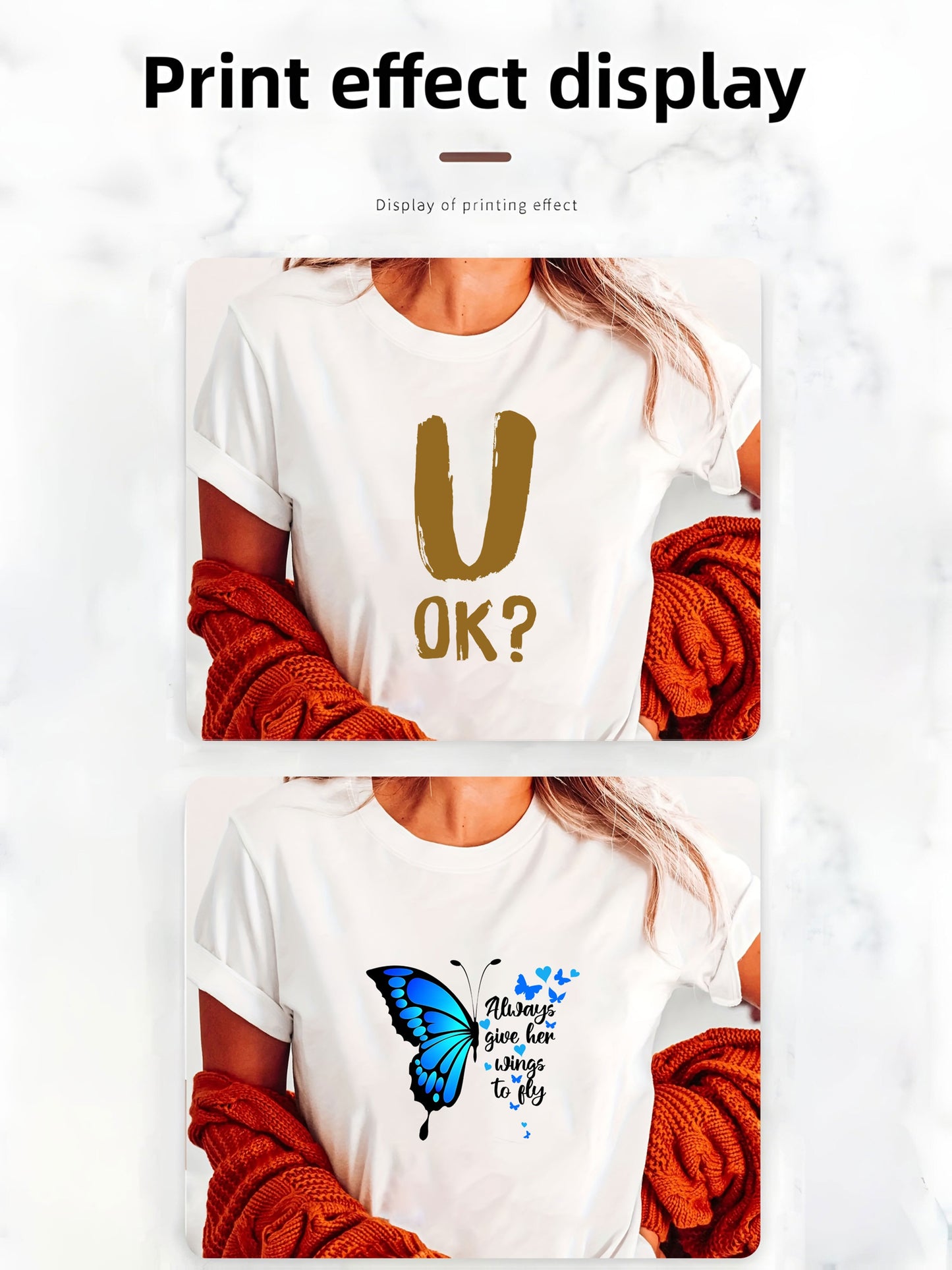 Women’s Custom Print Geometric Cotton Crew Neck Tee