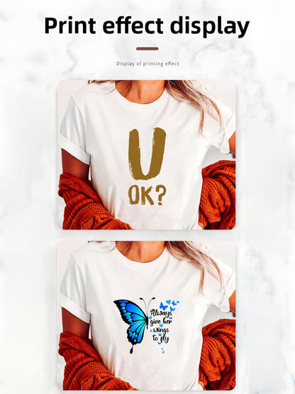 Women’s Custom Print Geometric Cotton Crew Neck Tee