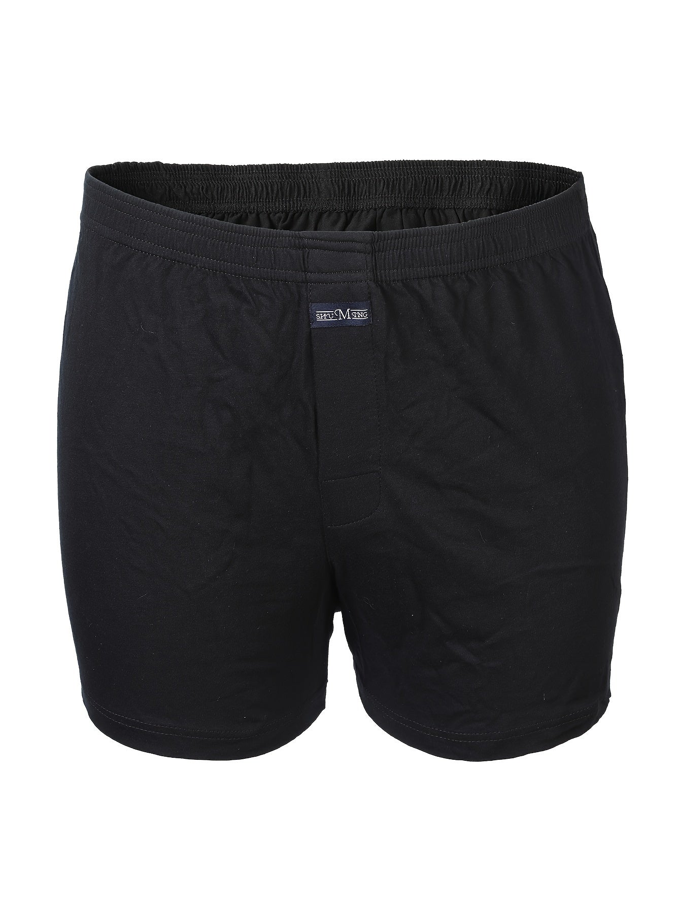 Men's High-Waist Cotton Boxer Briefs with Button Detail